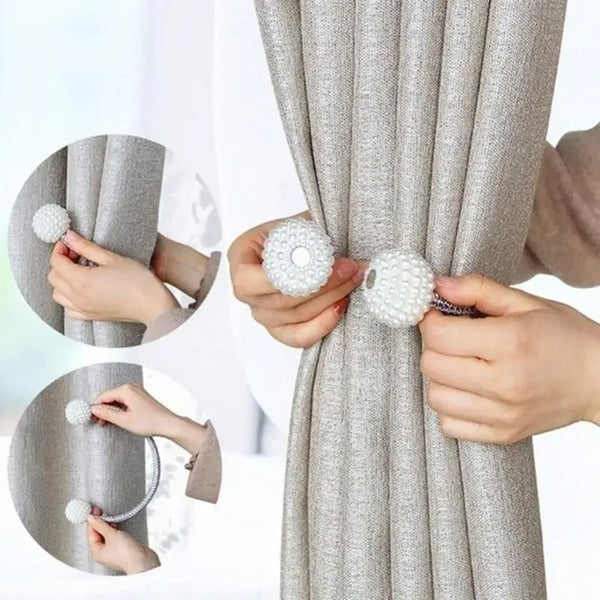 Elegant Pearl Curtain Clips