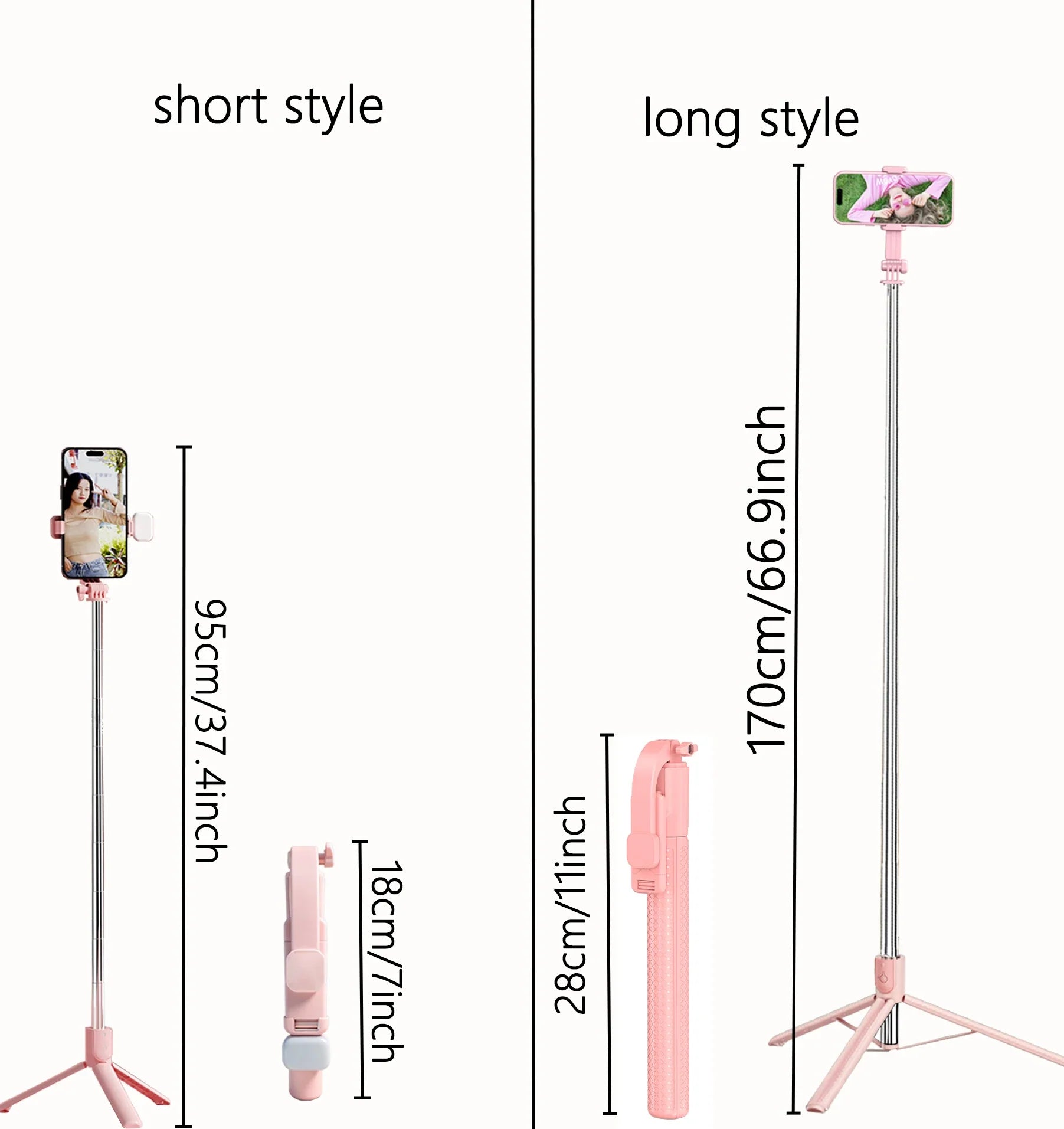 Stylish Selfie Stick with Light