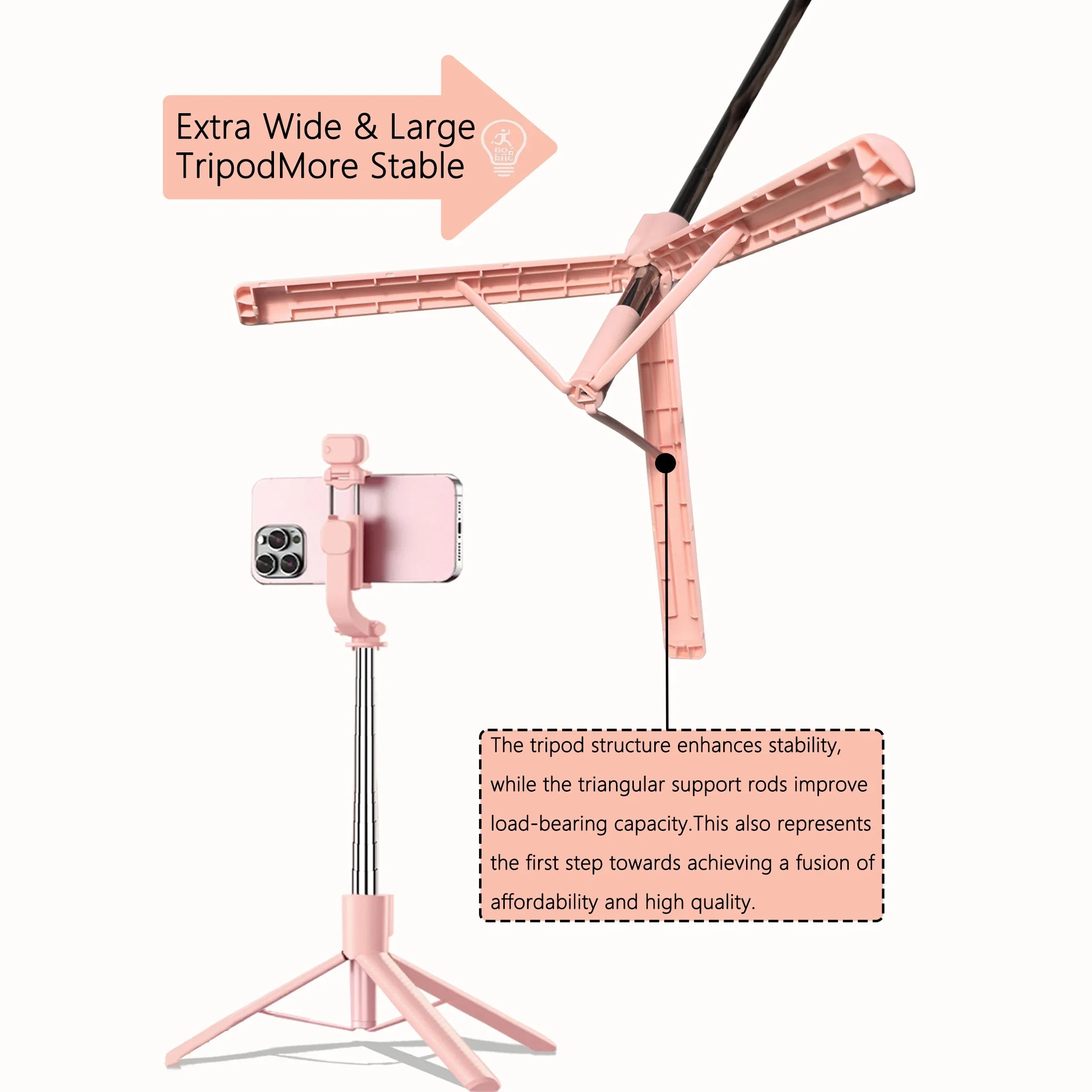 Stylish Selfie Stick with Light
