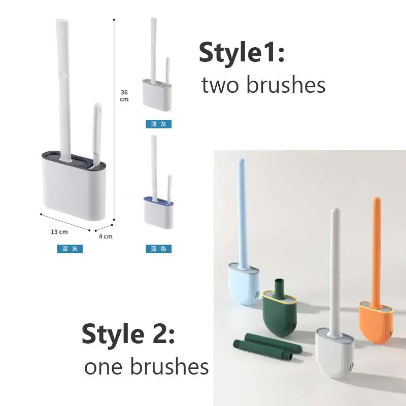 Soft Bristle Toilet Brush Set