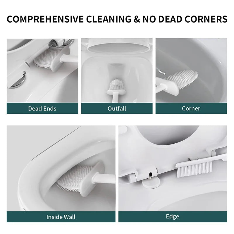 Soft Bristle Toilet Brush Set